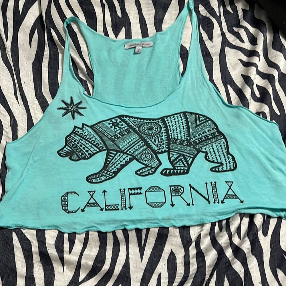 Bluish green crop tank